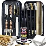 Gun Cleaning Kit for .22 .223Cal .22LR, 5.56 Cleaning kit with 30ml Gun Cleaning Oil, Cleaning Swabs, Bronze Bore Brush and Brass Jag Adapter with Portable Case