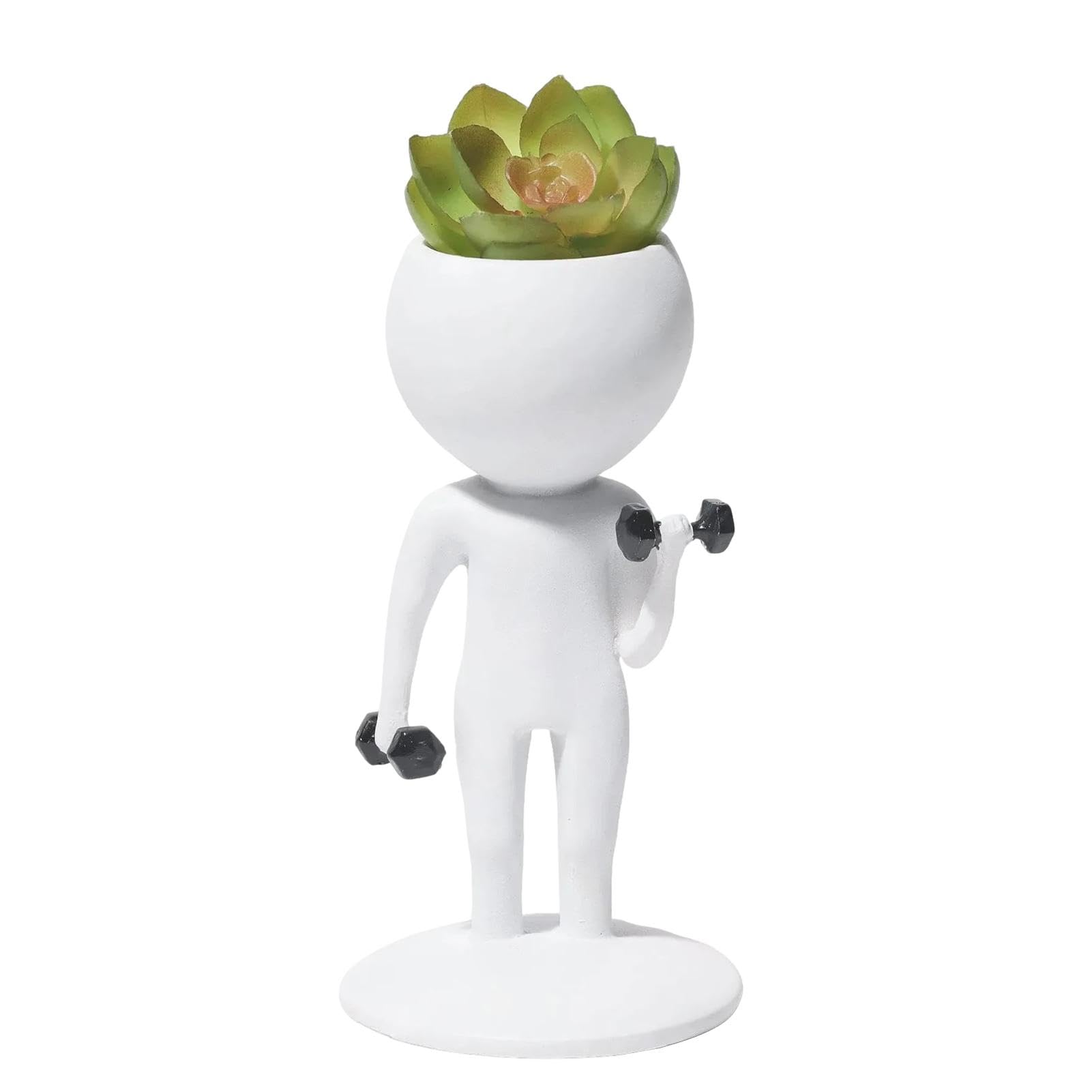 Teksome Weightlifting Succulent Plant Pots - Sporting Succulents Potted Plants Pots, Treadmill Succulent Planter, Yoga Succulent Planter, Weight Lifting Succulent Planter, Creative Decorative Plant Pot
