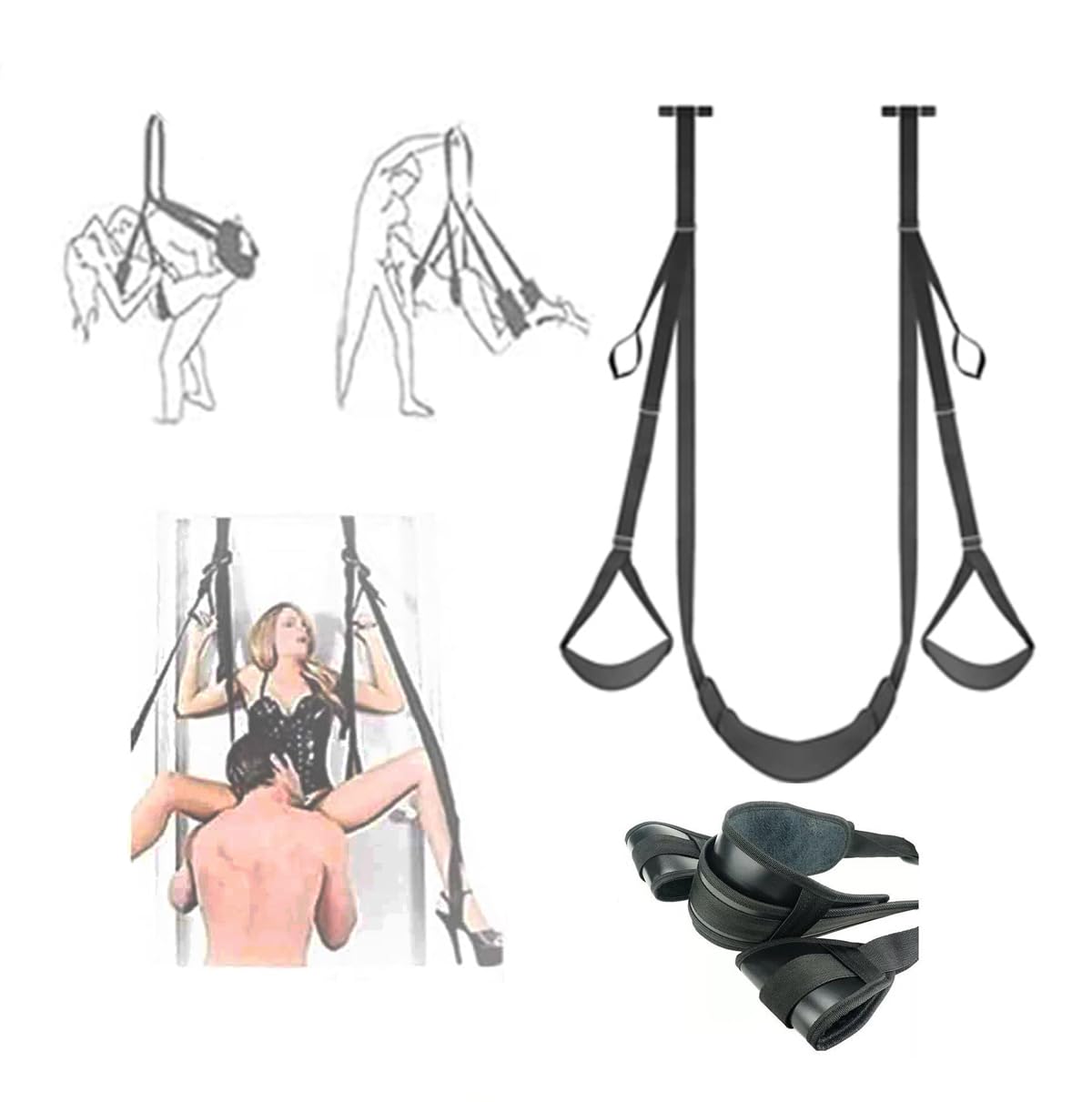 𝓼𝓮𝔁 𝓽𝓸𝔂 Cómodo Columpio de Piel para Interior y Exterior