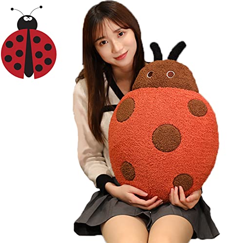 TONGSONG Cute Pillow Plush Ladybug Stuffed Animal Stuff Ladybird Plush Pillow Toys Kawaii Soft Lady Beetle Pillow Hugging Stuffed Ladybug Gift for...