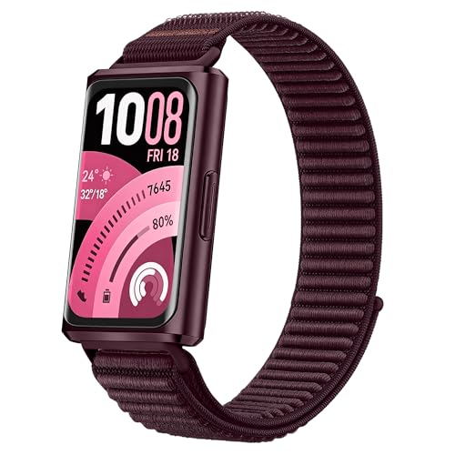 Image of Slim Nylon Watch Strap Compatible with Huawei Band 11 /11 Pro NFC, Nylon Replacement Band with Hook and Loop Fastener, Soft Breathable Lightweight for Women (No Watch)
