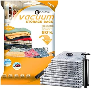 GONGSHI Vacuum Storage Bags 12 Pack (3 x Jumbo, Large, Medium, Small), Space