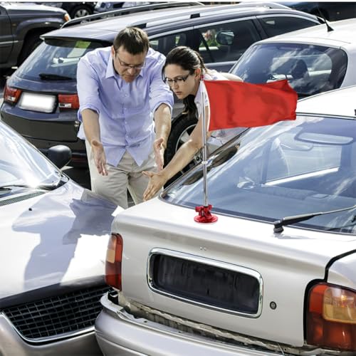 Milisten 2pcs Suction Cup Car Flagpole Car Flag Pole Suction Cup Flagpole Durable Flagpole Car Flagpole Stand Flag Pole Display Holder Flag Pole Bracket Flagpole Mount Flag Pole Mounting, Red