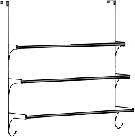 Vista 1 de Auledio Toallero triple ajustable sobre la puerta con ganchos, negro