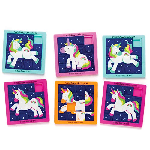 Baker Ross AR581 Schuifpuzzel"Regenboog-eenhoorn" voor kinderen – perfect als kleine partyverrassing voor kinderen (4 stuks),gesorteerd - Image 4
