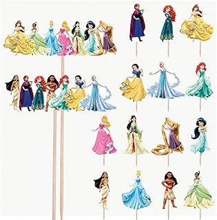 Princess Mix Birthday Party Food Cupcakes Picks Decorations Toppers (Pack of 16)