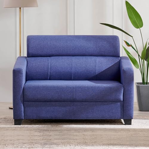 Image of Home Centre 2 Seater Helios Lazio Fabric Sofa| Fabric Sofa| (Blue) |1 Year Warranty