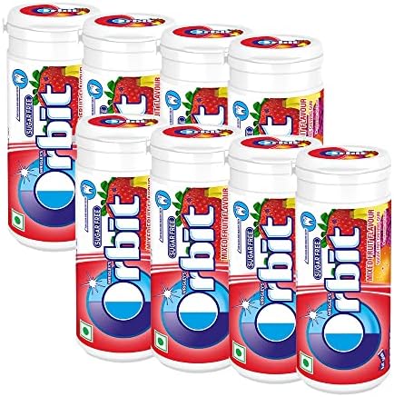 Orbit Mixed Fruit Sugarfree Chewing Gum | Chewing Gums for Clean and Healthy Teeth | Pocket-Friendly & Easy to Carry Tube | 19.8 g | Pack of 8