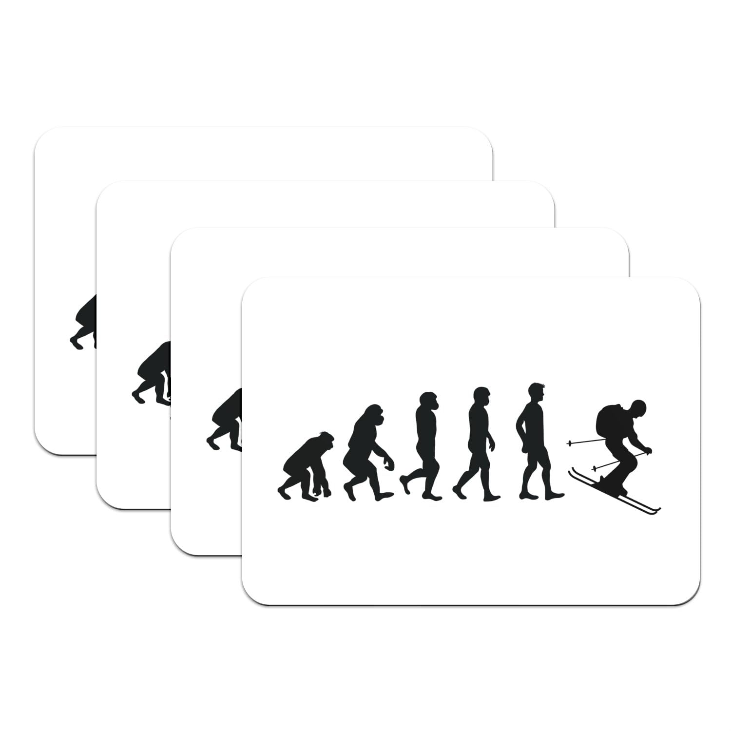 Sets de table antidérapants pour éviter les taches lot de 4 motif ski blanc
