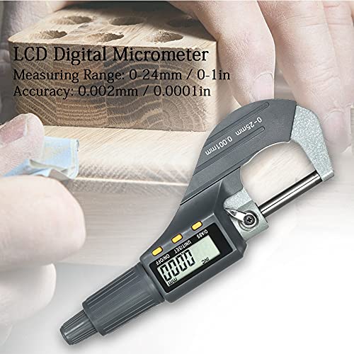 Micrómetro digital 0-25mm de alta precisión 0.001mm con pantalla electrónica para exteriores 3