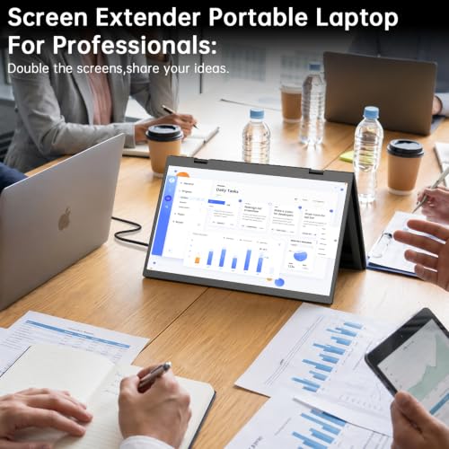 Image of Portable Monitor 15.6 inch Dual Foldable FHD USB-C Laptop Screen Extender | FHD 1080P Ultra-Slim Travel IPS Display with HDR,100% sRGB VESA & Built-in Speakers for Mac Phone PS5 Xbox Switch