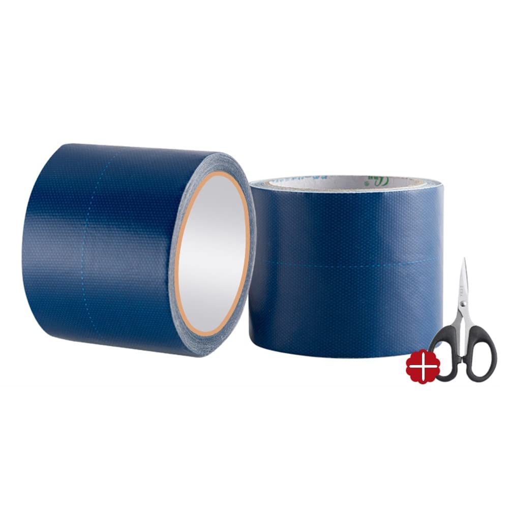 YJFENG Unsichtbares Zelt Reparaturband, LKW-Regenschutztuch, Klebeband, Outdoor Markise Linoleum Wasserdicht Deckblatt, Plane Reparatur-Patch-Kit (Farbe : Blau, Größe : 5x500cm/1.97x197inch)