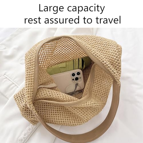 Bolso de Playa Tejido Grande Plegable para Mujer miniatura 5
