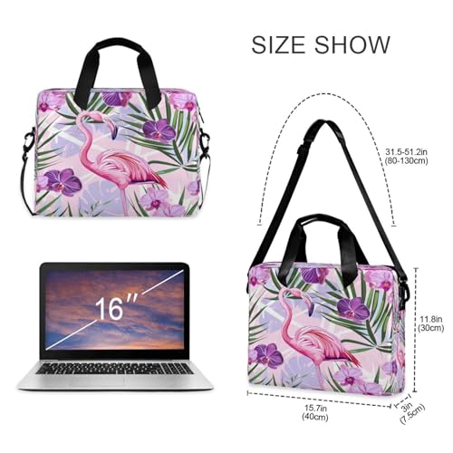 Maletín para laptop ALAZA con diseño rosa flamingo tropical miniatura 4