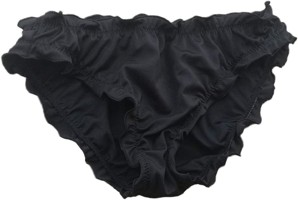 Malinsa Women's Ruffle Wavy Bikini Bottom Low Rise Ruched Back Hipster Allure Swimsuit