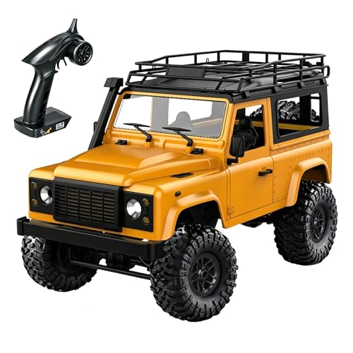 Goolsky MN-D90 Rock RC Crawler 1/12 4WD 2.4G Camion Télécommande à Grande Vitesse de la Voiture de Camion de Route RC a mené la lumière RTR (Jaune)