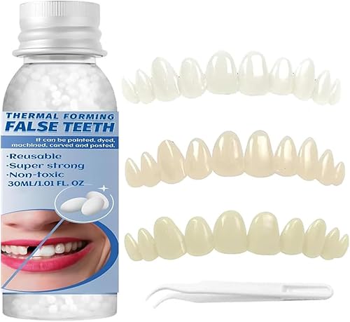 Kit de reparación de dientes falsos para bricolaje, kit de cuidado dental con pegamento para rellenar dientes rotos y coronas y puentes moldeables