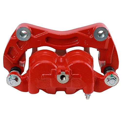 Image of TRQ Performance Front Driver and Passenger Side Brake Caliper Set Caliper Brackets Compatible with 09-14 Nissan 370Z with Dual Piston Front Calipers 15-18 370Z Base 15-18 370Z Touring