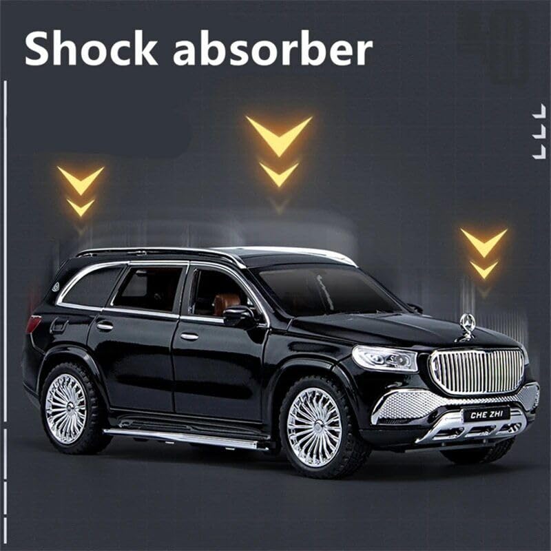 Image of Mercedes Benz GLS 600 SUV 1:24 Big Size Diecast Scale Model Alloy Metal Pull Back Toy car for Kids with Openable Doors & Light, Music Toy Vehicle for Kids (Black)