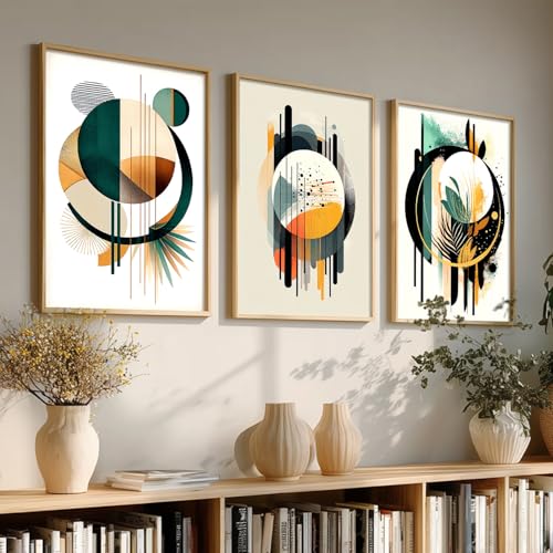 Image of kotart Painting for Wall Decoration - Modern Art Wall Decor Framed Painting for Living Room Bedroom - Framed Wall Posters /Paintings with Frame Set of 3-D (Art 9, 13x17 inch)