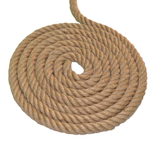 Twisted Manila Rope Jute Rope (1 in x 10 ft) Natural Thick Hemp Rope for Crafts, Landscaping, Railings, Hanging Swing - Thumbnail 3