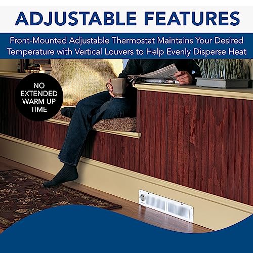 Image of Broan-NuTone 112 Kickspace Wall Heater with Built-In Thermostat for Residential and Commercial Kick Spaces, White