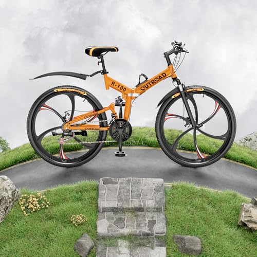 image for MarKnig 26 Inch Adult Folding Bikes/Mountain Bikes, 21 Speeds Mountain