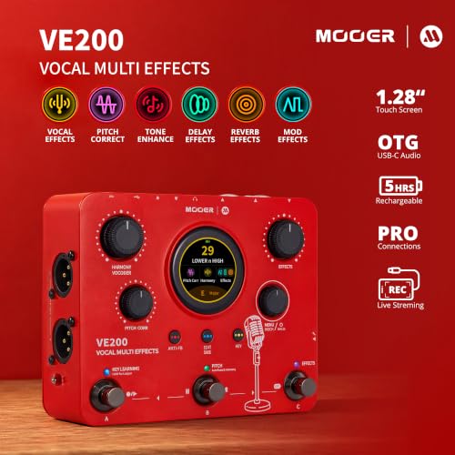 Image of MOOER VE200 Vocal Multi Effects Processor with AI StemLab, Touch Screen