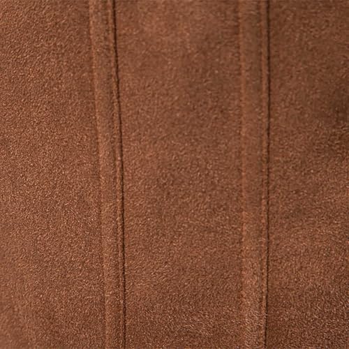 Men's Suede Jacket Spring Fall Full Zip Up Jackets Vintage Faux Leather Coat Outwear with Zipper Pockets for Business4