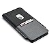 Dockem Wallet Sleeve for Samsung Galaxy Note 8; Synthetic Leather Card Case in Twill Canvas Style; Ultra Slim Professional Executive Smartphone Pouch Cover with 2 Card Holder Slots, Black and Grey