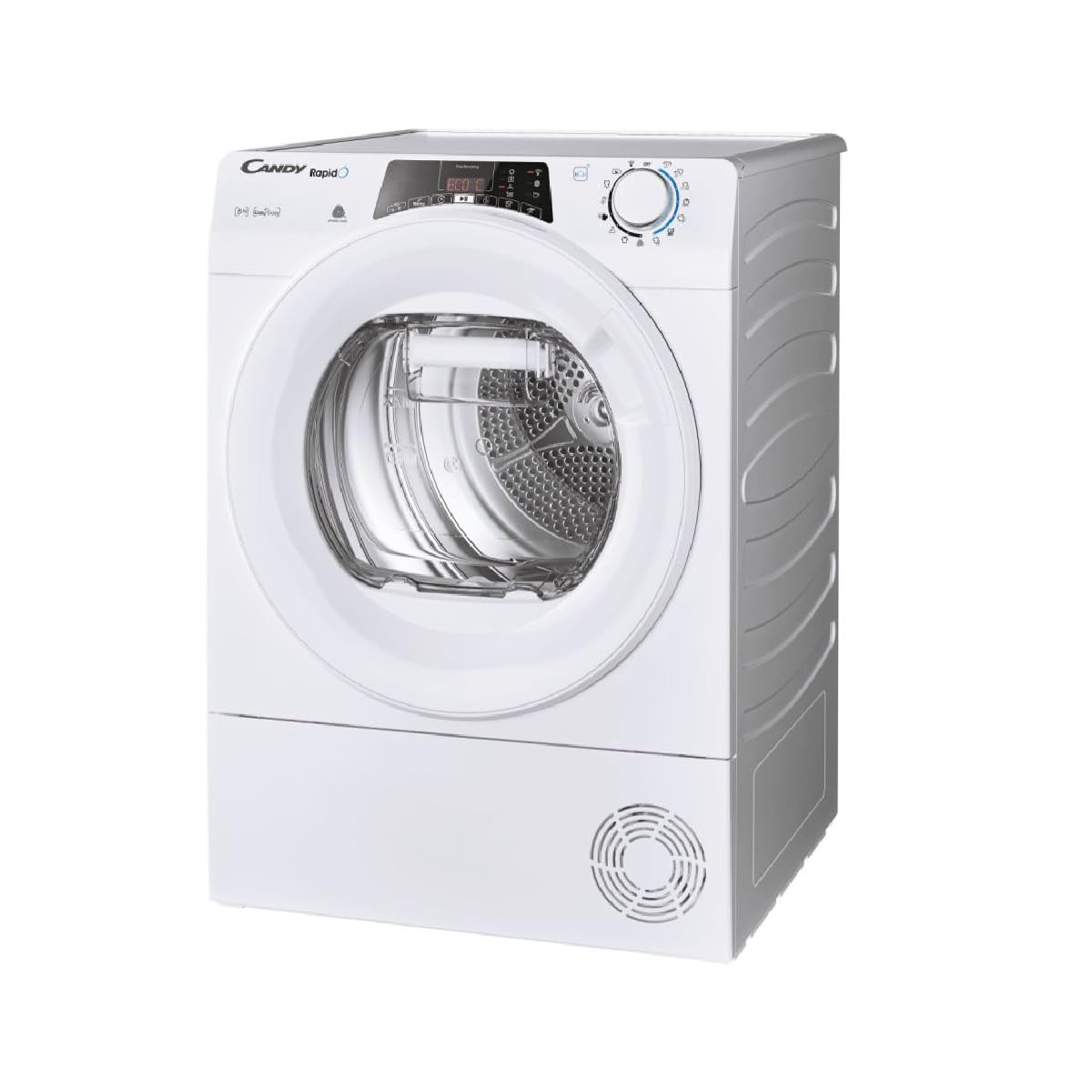 Candy RapidÓ ROE H8A2TE-S - Secador de bomba de calor / 8 kg/depósito de condensación Easycase con indicador de llenado óptico directamente en el ojo de buey/manejo inteligente con Wi-Fi moderno +