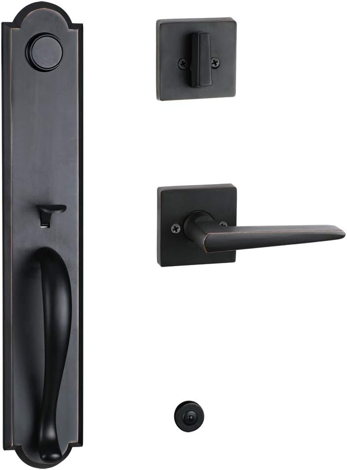 70% Off Everything Bronze Front Double Door Handleset(Keyed&Dummy Set, Bronze)