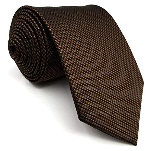 SHLAX&WING Ties for Men Solid Color Brown Chocolate Necktie Silk Extra Long XL