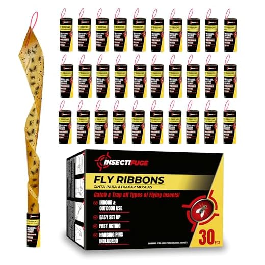Insectifuge 30Pcs Fly Strips Indoor Sticky Hanging with Pins - Fast Acting Fly Paper Indoor for Home, Tape Outdoor, Fruit Catchers for Inside, Ribbon Sticky Traps for Home