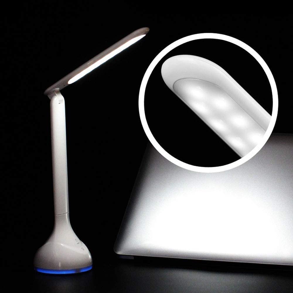 Lámpara de mesa, lámpara de escritorio LED modernista, protección ocular, regulable con ahorro de energía, luminaria, pantalla LCD, lámpara de escritorio LED con 7 temperaturas de brillo x 3 niveles