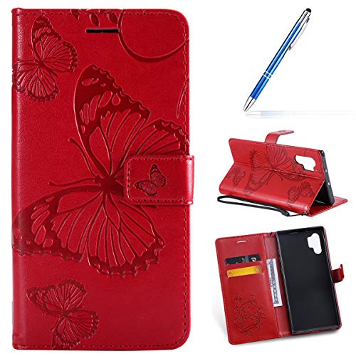 Robinsoni Case Compatible with Samsung Galaxy Note 10 Plus Phone Case Wallet Galaxy Note 10 Pro Leather Phone Cover Shockproof Kickstand Case Flip Note Book Cover Heavy Duty Case Hard Notebook Cover