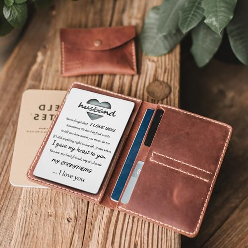 I Love You Engraved Wallet Card For Husband Gift from Wife,Happy Birthday Husband Gifts Ideas,Husband Christmas Wedding Valentines Father's Day Gift VCD1324