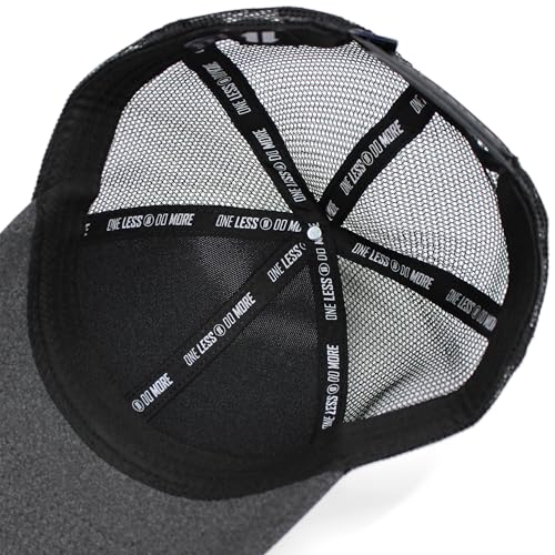 Image of Performance Trucker Hats for Men by King & Fifth | Mens Baseball Hats with Low Profile & Mesh Fabric + Workout Hat (US, Alpha, X-Small, Black Grey)