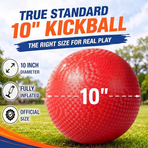 Jenaai 18 Pcs Kickball Set, 550G Upgraded Ball Set, Orange, 10 Inch - image 2