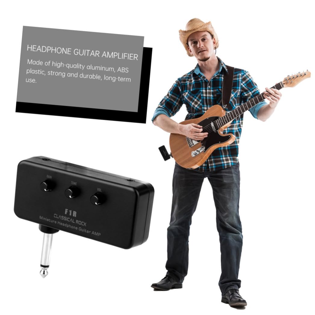 ibasenice Miniatur-gitarrenverstärker Mit Kopfhörer Kompakter Tragbarer Bass-gitarrenverstärker Gitarren Ukulelen Plug-and-Play Aus Hochwertigem Aluminium Und Abs-Kunststoff