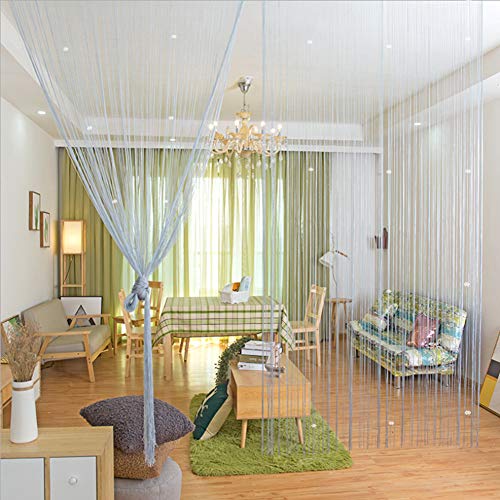 UNIAI Crystal Beaded Tassel Curtains Beads Curtains - String Curtain 100x200cm Bead Curtain for Doorway Thread Fringe Window Panel Room Divider Cute Strip Tassel Party Events