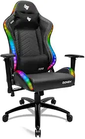 Cadeira Gamer Pichau Donek | RGB | Reclinável 90–180° | Couro PU | Estrutura Metálica | Preto | PG-DNK-RGB01