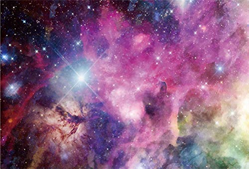 YEELE 9x6ft Galaxy Backdrop Space Theme Purple Nebula Starry Sky Universe Cosmos Photography
