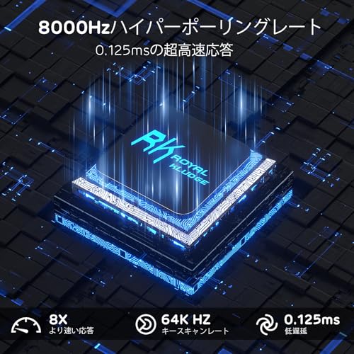 RK ROYAL KLUDGE C68 JP ホール効果メカニカルゲーミングキーボード、65% HE マグネティックスイッチ有線 RGB キーボード、ホットスワップ対応、ラピッドトリガー調整可能アクチュエーション、8K ポーリングレート、Mac & Win 用 Pro Web ドライバー，日本語QWERTYレイアウト