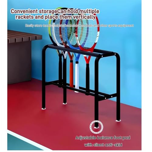 Soporte para raquetas de tenis de hierro de pie con esponja antiarañazos 5