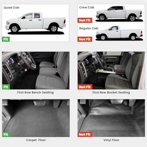 Image of LASFIT Floor Mats for RAM 1500 2013-2018 /Classic 2019-2024 Quad Bench
