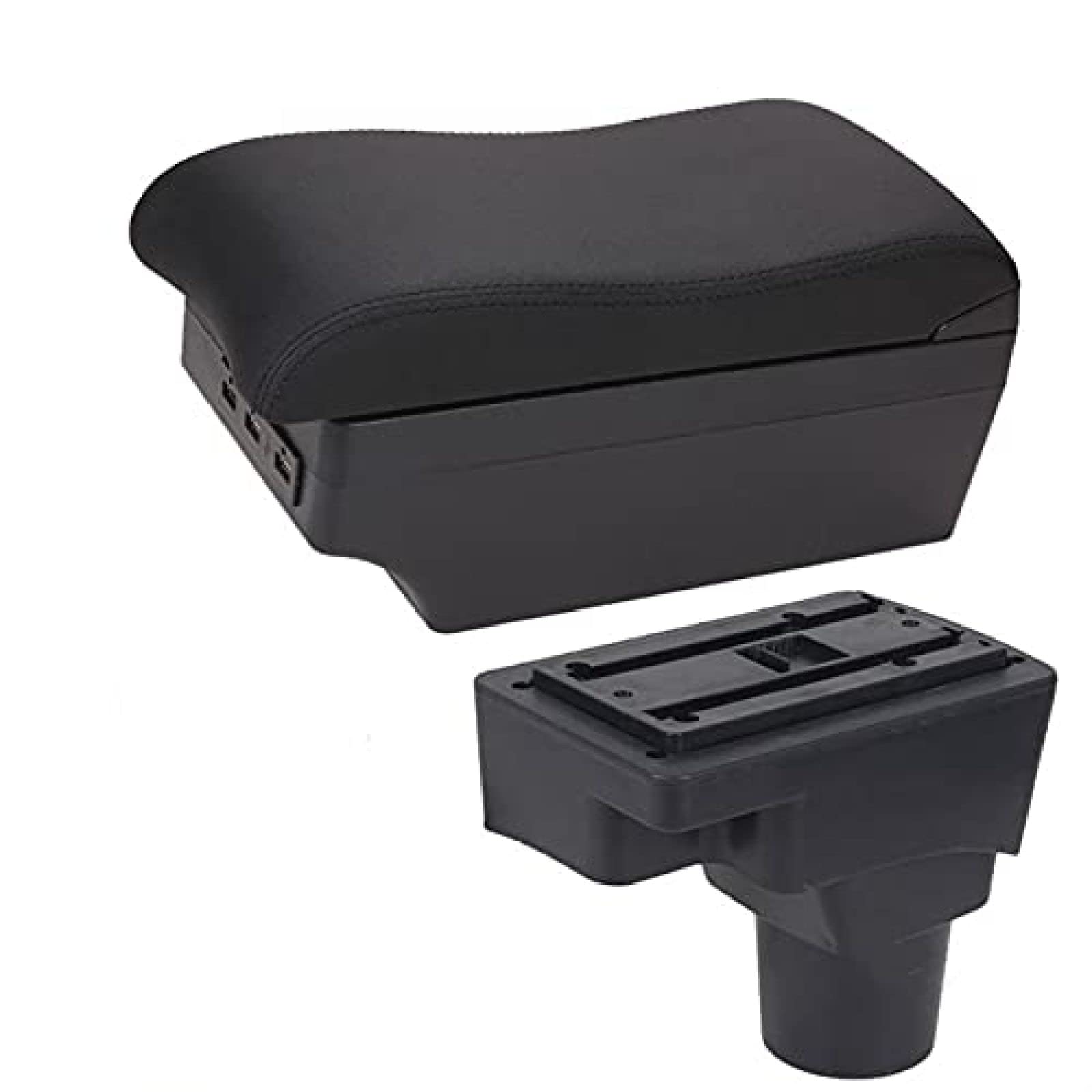 Podłokietnik Box Pasuje do Chevrolet Sonic Aveo Części doposażenia wnętrza pudełko do przechowywania części samochodowe USB, czarny - czarna linia