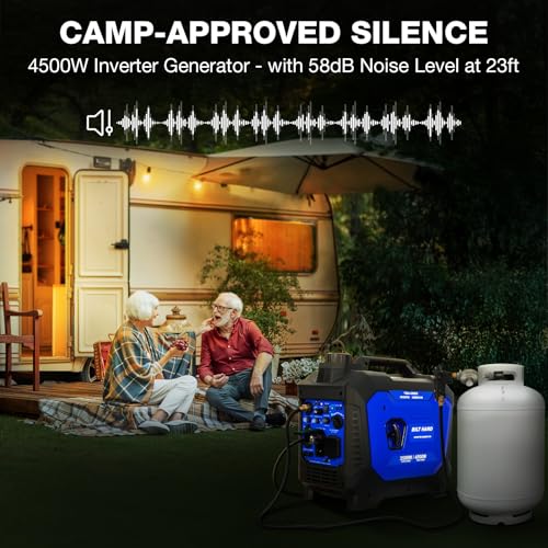 Image of BILT HARD Dual Fuel Gas & Propane Powered Generator 4500W, Gas & Propane Powered Generator with CO Sensor, RV Ready, Parallel Capable, 4-Cycle Engine Portable Outdoor Generators for Home, Camping