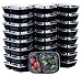 [50Pack] 2 Compartment Microwavable Meal Prep Containers with Lids 38 oz, Reusable Bento Box, Food Storage Containers | BPA Free | Stackable | Lunch Boxes, Microwave/Dishwasher/Freezer Safe