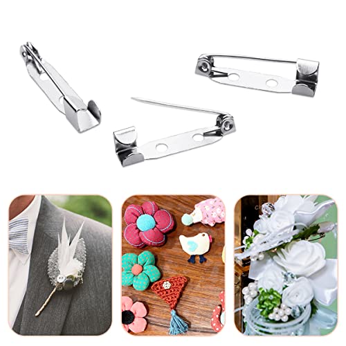 100 Pcs Bar Pins - Silver Brooch Clasp Pins for Badges, DIY Craft, Sewing, Baby Shower, Wedding Name Tags (25mm)4
